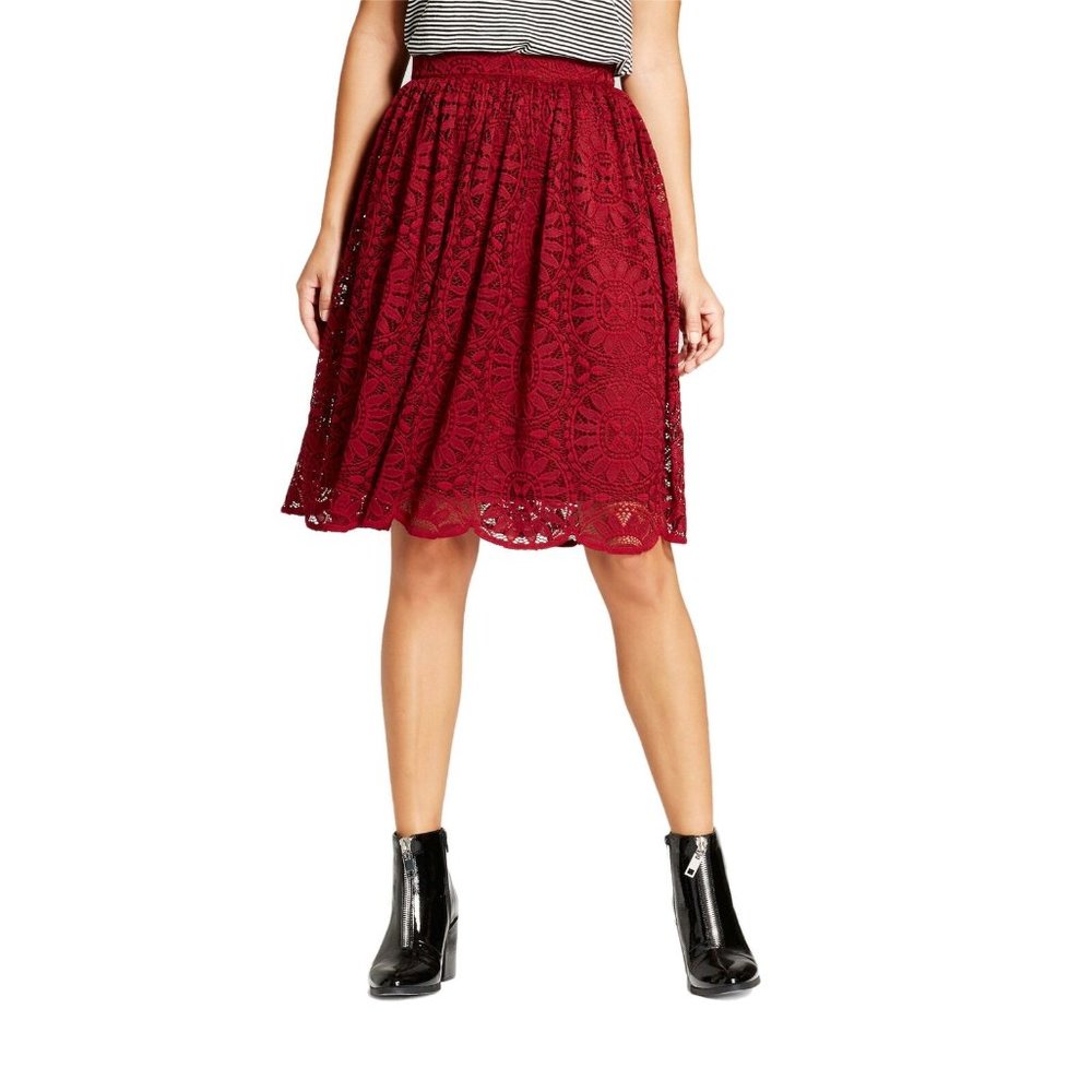 Xhilaration Women's Lace Knee-Length Lined Skirt